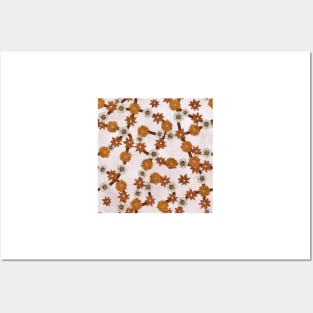 Caramel Peanute Foliage Pattern Posters and Art